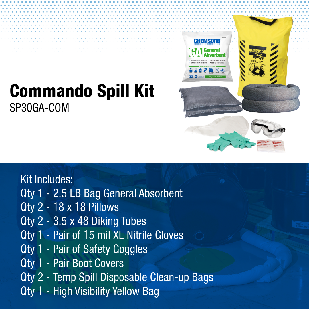 Workshop Safety Absorbent Universal Spill Kit For Chemical Spills - 30L ...