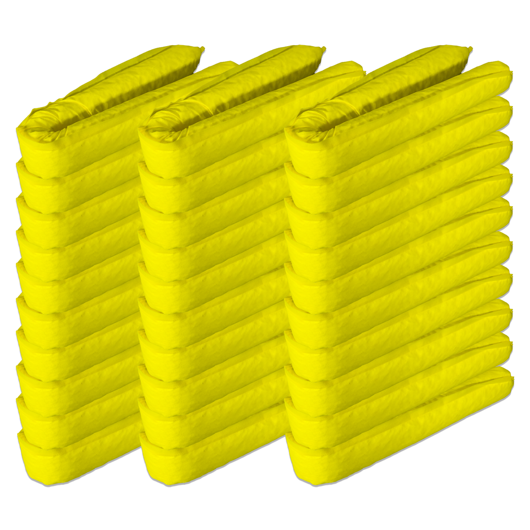 Hazmat Absorbent Diking Tubes - 10 Pack Box For Chemical & Oil Spill Containment