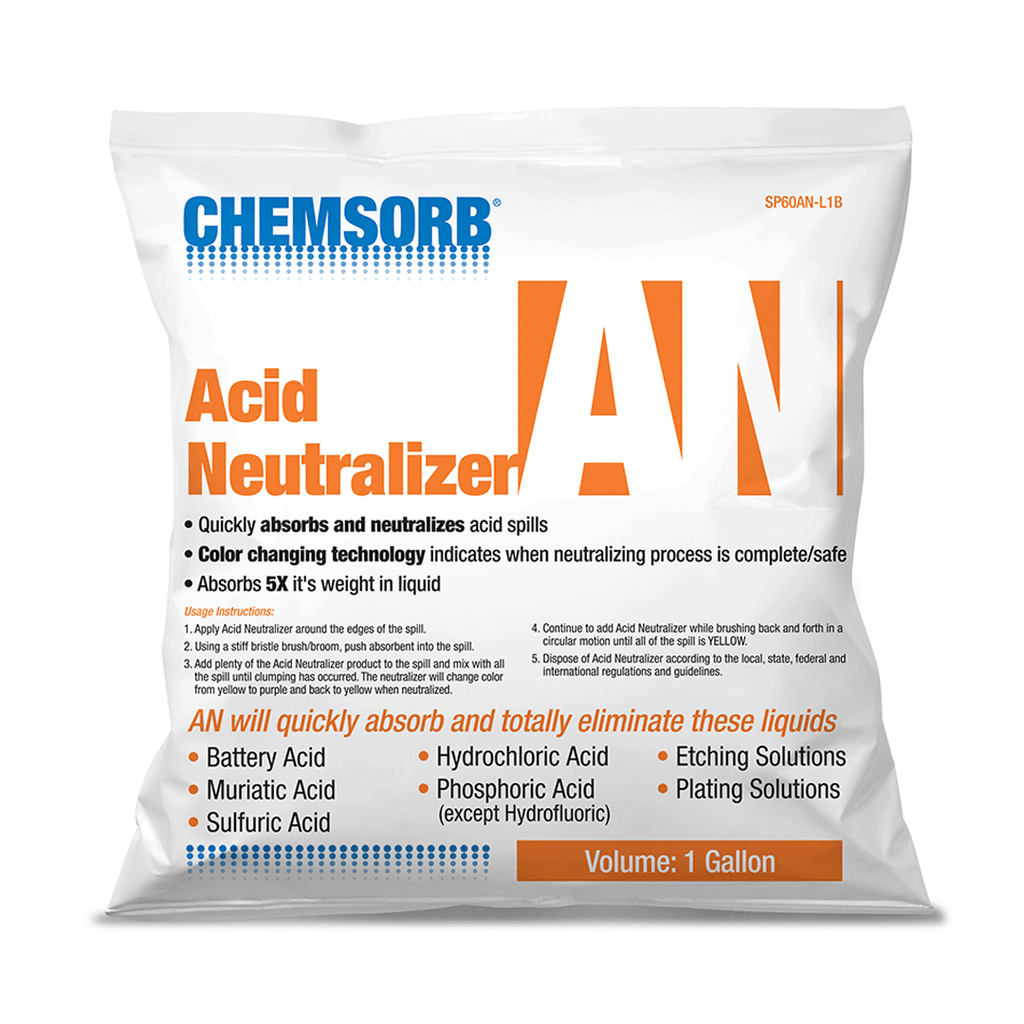Spill Hero Acid Neutralizing Absorbent Bags - 6 Qt., Granular, 2 Pcs, Model# XB212N-2